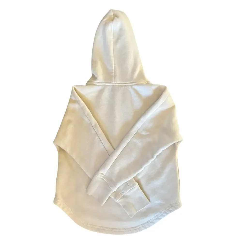 Ralph Lauren Girls Sz 6 Cream Pullover Classic Hoodie Sweatshirt Red Pony Logo